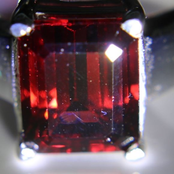 Pyrope 3.50ct Platinum Solid Silver Ring - Picture 3 of 7